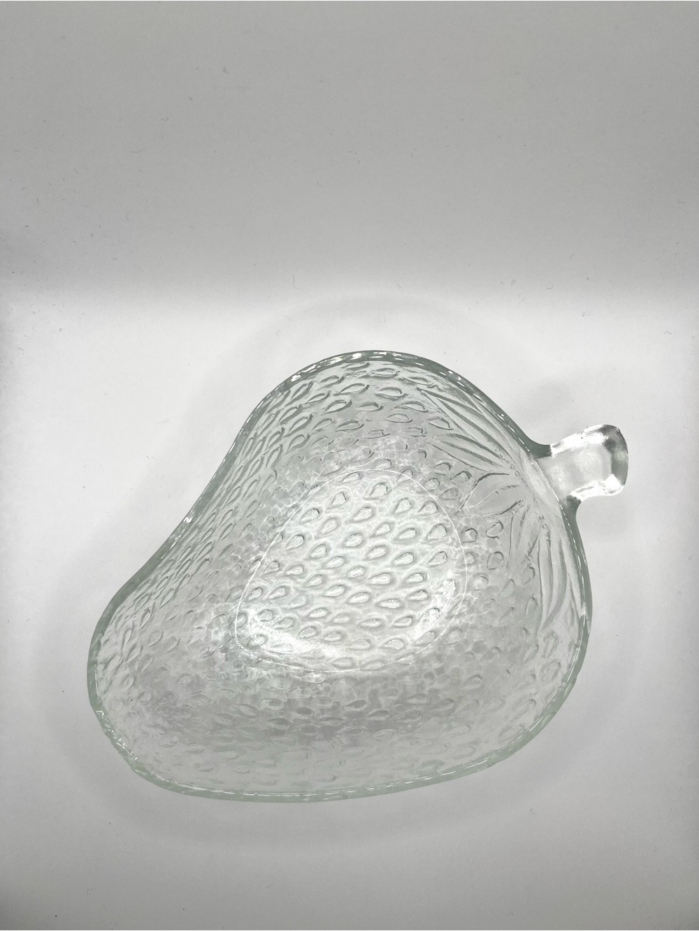 Clear Glass Strawberry Decorative Trinket Bowl